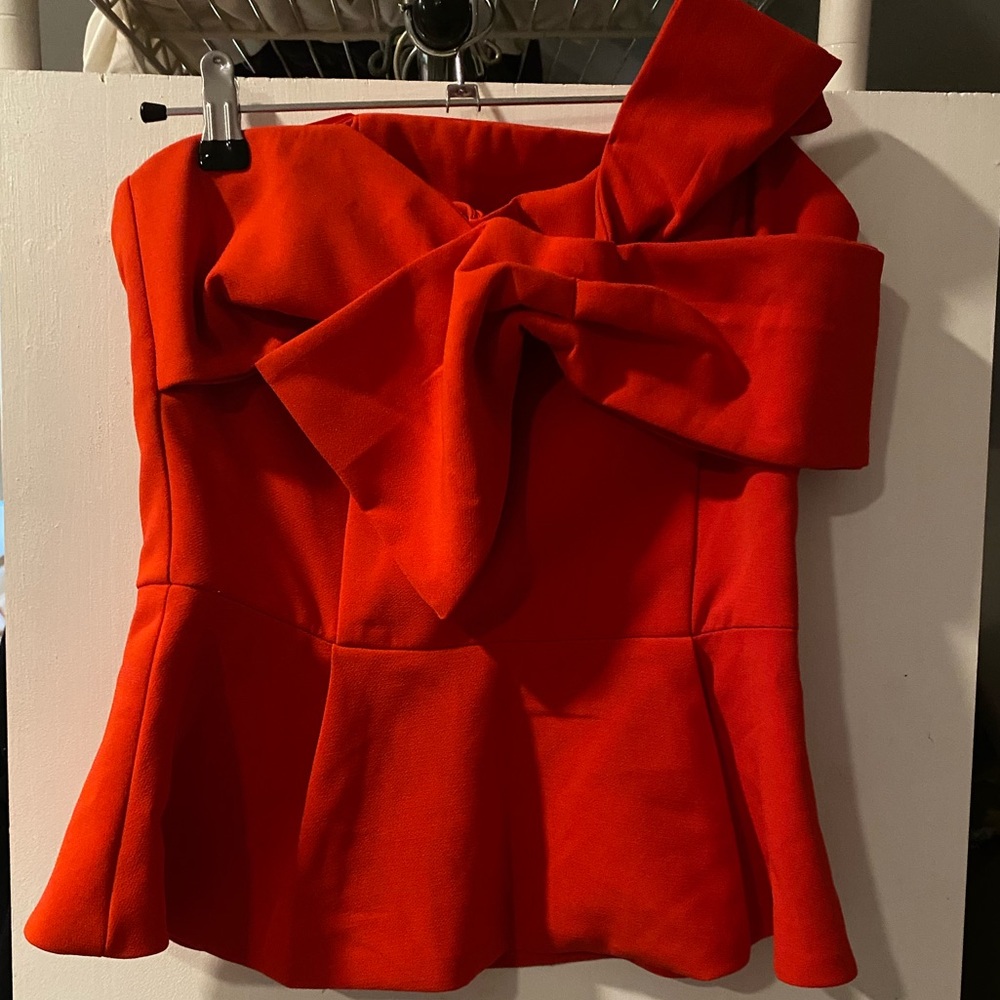Adelyn Rae Red Peplum Top
